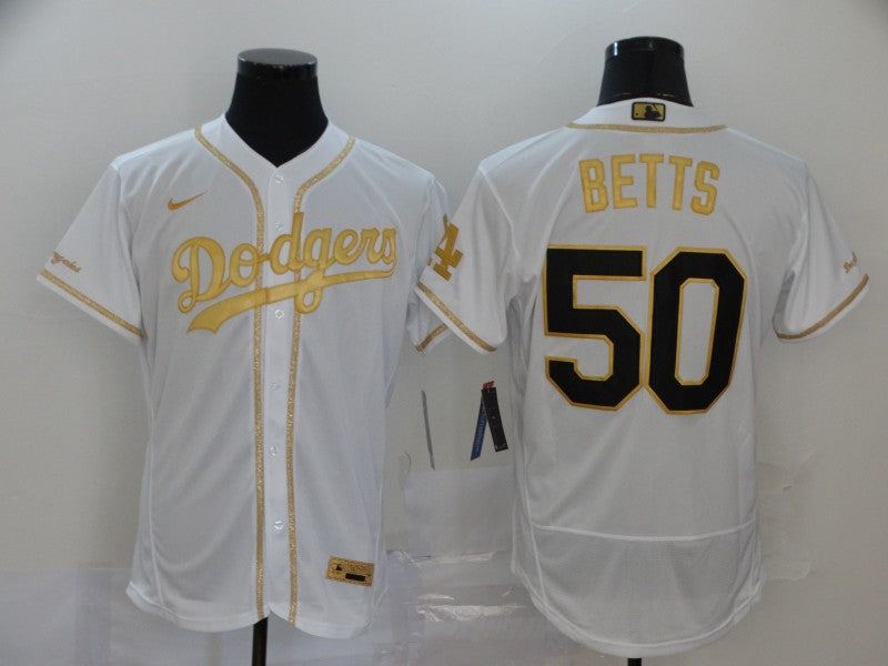 Mookie Betts Los Angeles Dodgers white jersey
