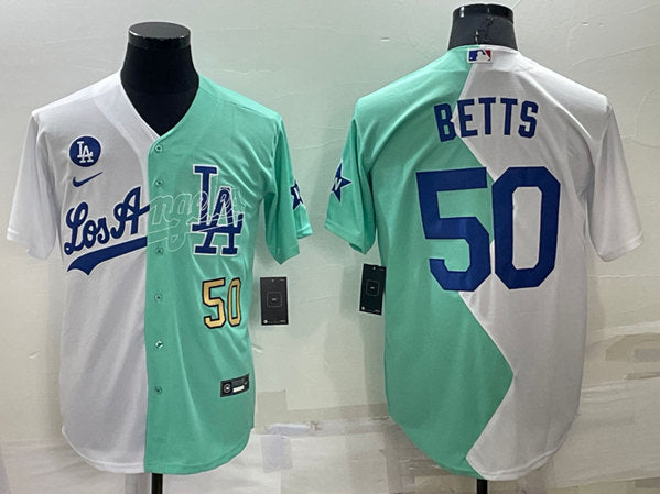 Mookie Betts Los Angeles Dodgers white-green All-Star jersey