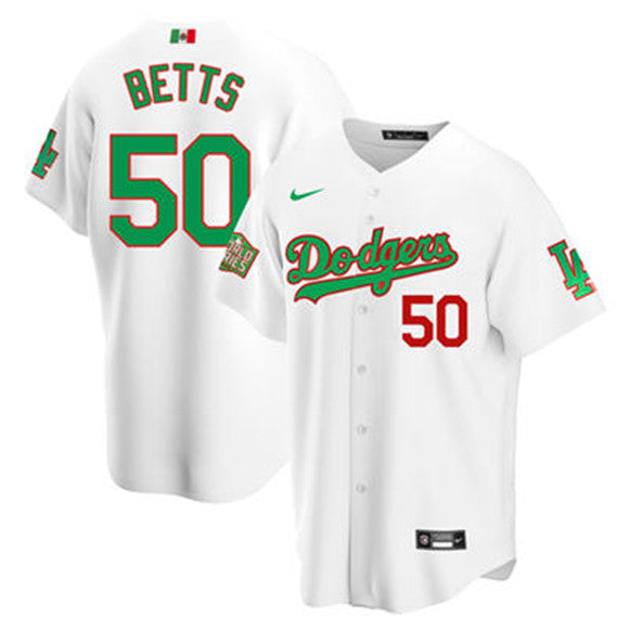 Mookie Betts Los Angeles Dodgers white jersey