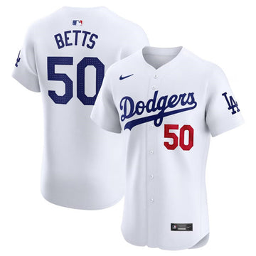 Mookie Betts Los Angeles Dodgers white Elite jersey