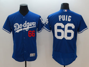 Yasiel Puig Los Angeles Dodgers blue jersey