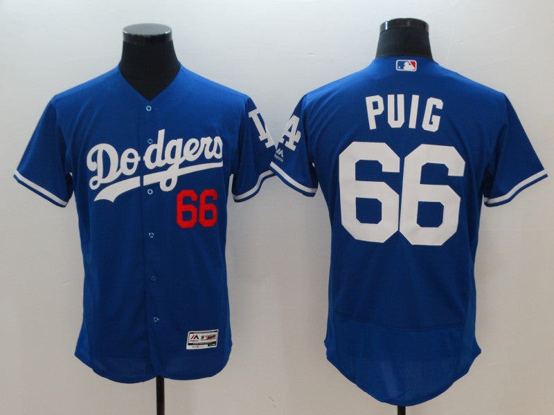 Yasiel Puig Los Angeles Dodgers blue jersey