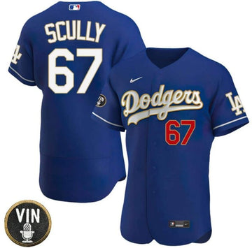Vin Scully Los Angeles Dodgers blue jersey