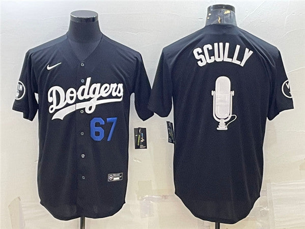 Vin Scully Los Angeles Dodgers black jersey