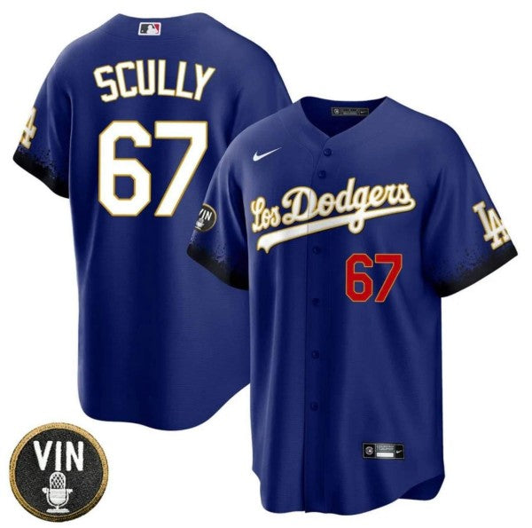 Vin Scully Los Angeles Dodgers blue jersey