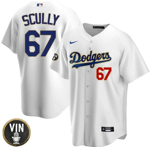 Vin Scully Los Angeles Dodgers white jersey