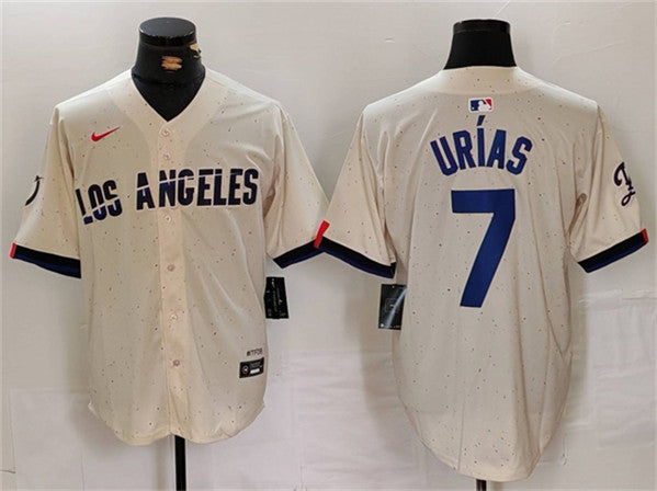 Julio Urias Los Angeles Dodgers cream jersey