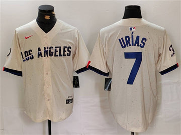 Julio Urias Los Angeles Dodgers cream jersey