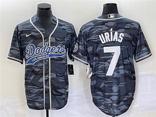 Julio Urias Los Angeles Dodgers gray Camo jersey