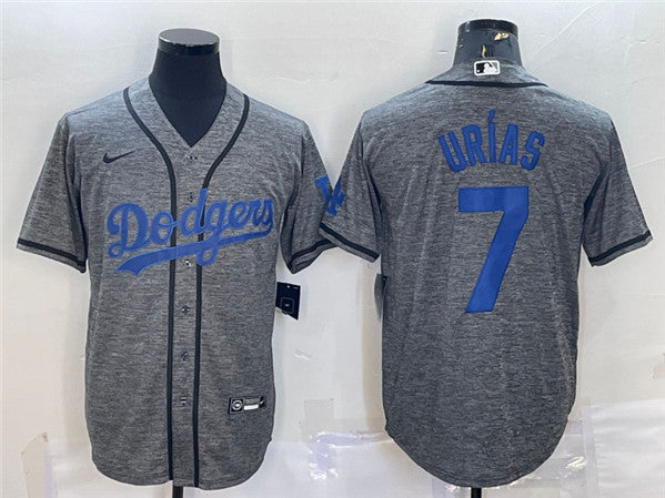 Julio Urias Los Angeles Dodgers gray jersey