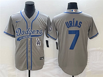 Julio Urias Los Angeles Dodgers gray jersey