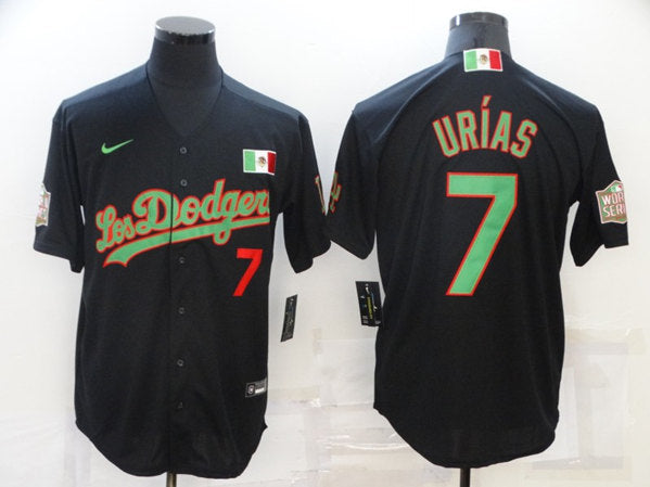 Julio Urias Los Angeles Dodgers black-green jersey