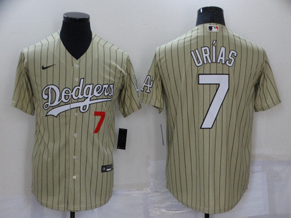 Julio Urias Los Angeles Dodgers cream jersey