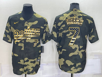 Julio Urias Los Angeles Dodgers olive jersey