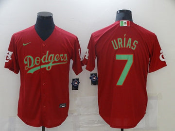Julio Urias Los Angeles Dodgers red jersey