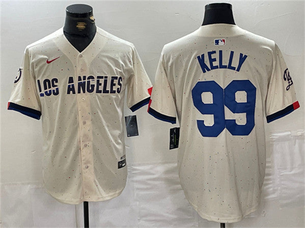 Joe Kelly Los Angeles Dodgers cream jersey