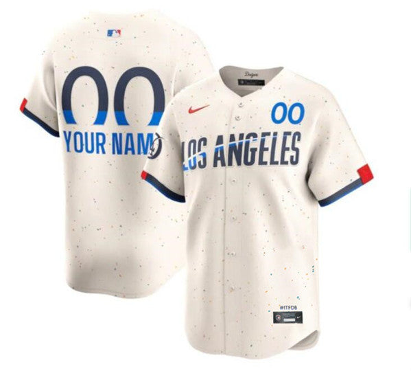 Custom Los Angeles Dodgers cream City Connect jersey