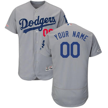 Custom Los Angeles Dodgers gray Alternate jersey
