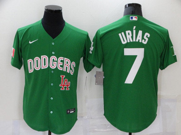 Custom Los Angeles Dodgers green Heritage jersey
