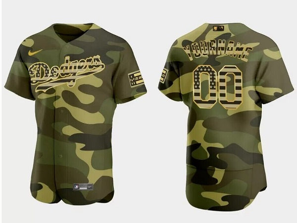 Custom Los Angeles Dodgers olive jersey