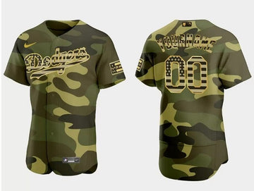 Custom Los Angeles Dodgers olive jersey