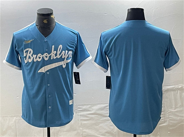 Custom Los Angeles Dodgers blue Throwback jersey