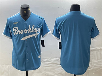 Custom Los Angeles Dodgers blue Throwback jersey