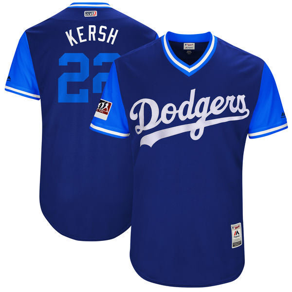 Clayton Kershaw Kersh Majestic Royal-Light Los Angeles Dodgers blue Authentic jersey