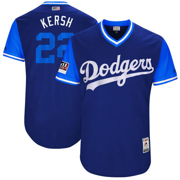 Clayton Kershaw Kersh Majestic Royal-Light Los Angeles Dodgers blue Authentic jersey