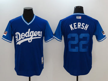Clayton Kershaw Kersh Majestic Royal-Light Los Angeles Dodgers blue jersey