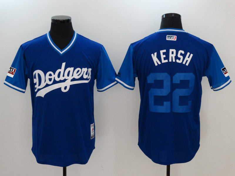 Clayton Kershaw Kersh Majestic Royal-Light Los Angeles Dodgers blue jersey