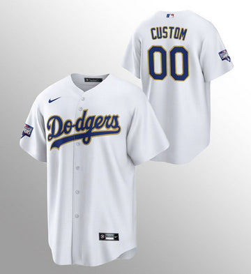 Custom Los Angeles Dodgers gold jersey