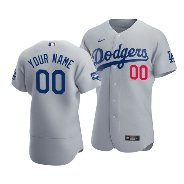 Custom Los Angeles Dodgers grey Home jersey