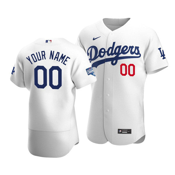 Custom Los Angeles Dodgers white Home jersey