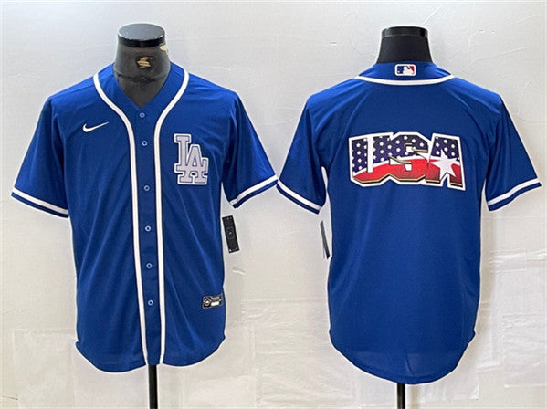 Team Big Logo Los Angeles Dodgers blue jersey