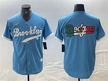 Team Big Logo Los Angeles Dodgers blue Throwback jersey