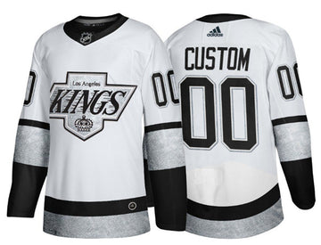 Custom Los Angeles Kings white Throwback jersey