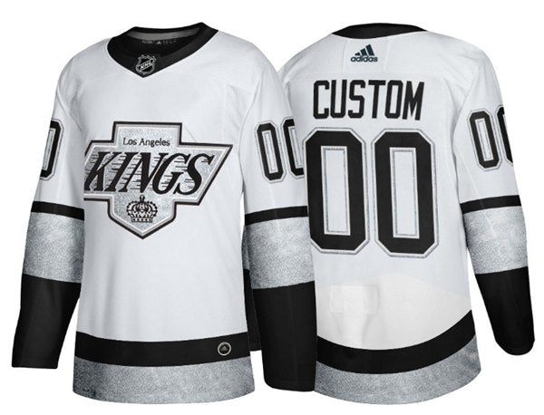 Custom Los Angeles Kings white Throwback jersey