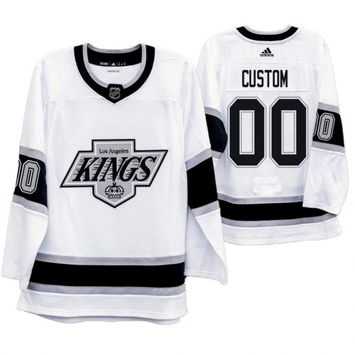 Custom Los Angeles Kings white Throwback jersey