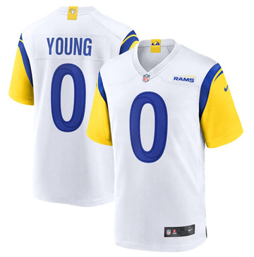 PByron Young Los Angeles Rams white Game jersey
