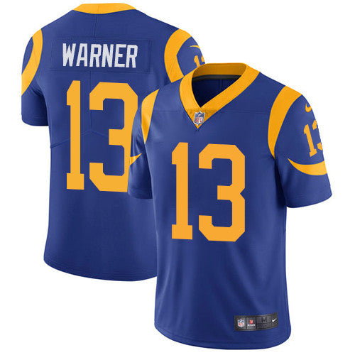 Kurt Warner Los Angeles Rams royal jersey