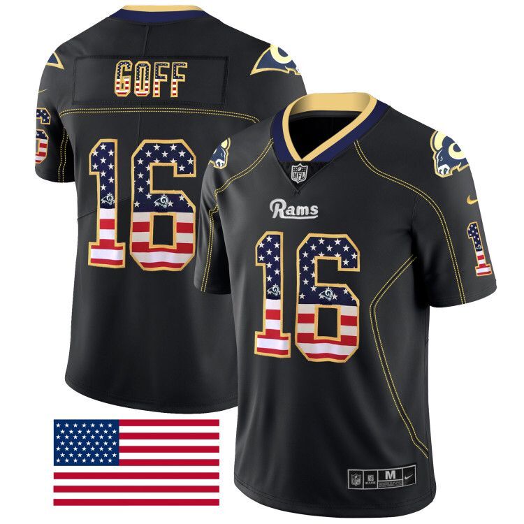 Jared Goff Los Angeles Rams black Color Rush jersey