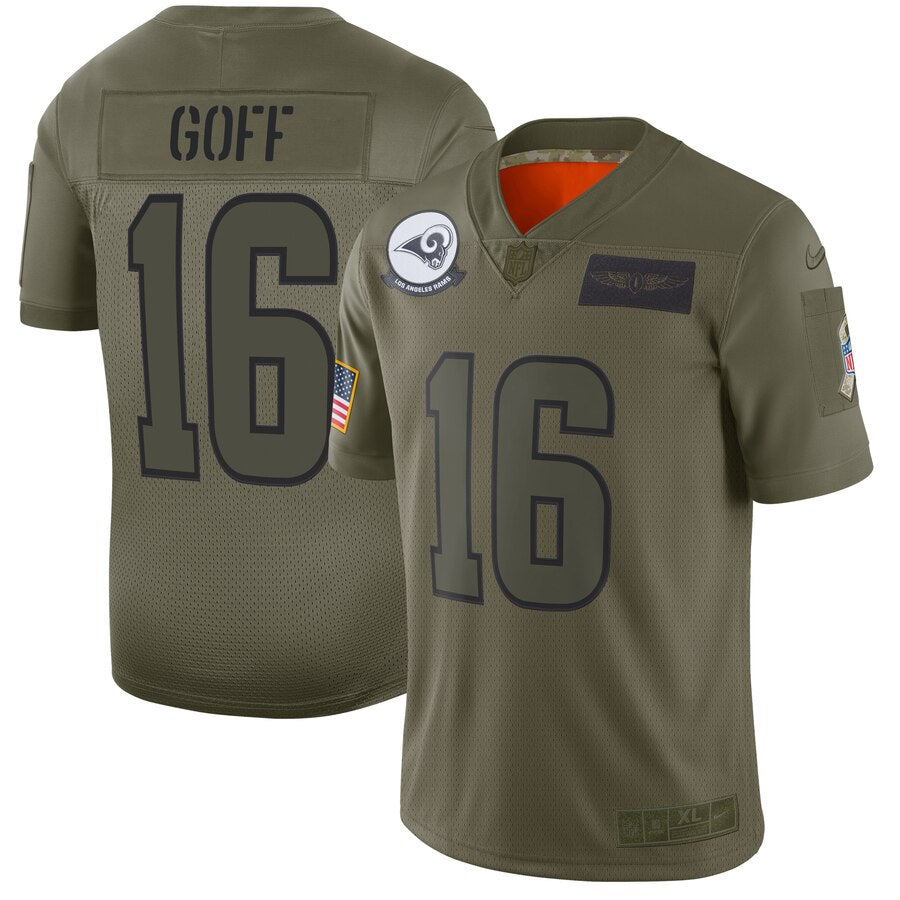 Jared Goff Los Angeles Rams camo Salute To Service jersey