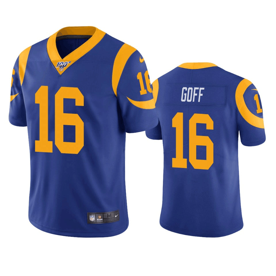 Jared Goff Los Angeles Rams blue jersey