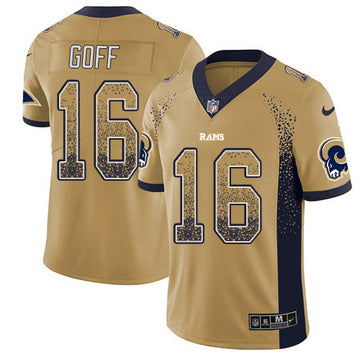 Jared Goff Los Angeles Rams gold Color Rush jersey