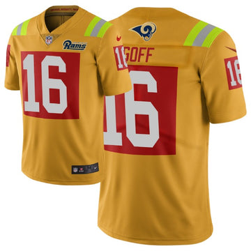 Jared Goff Los Angeles Rams gold City Edition jersey
