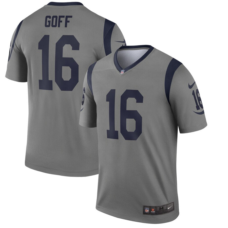 Jared Goff Los Angeles Rams gray Inverted Legend jersey