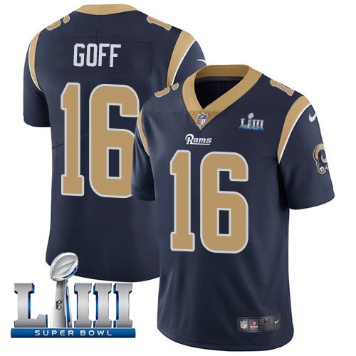 Jared Goff Los Angeles Rams navy jersey