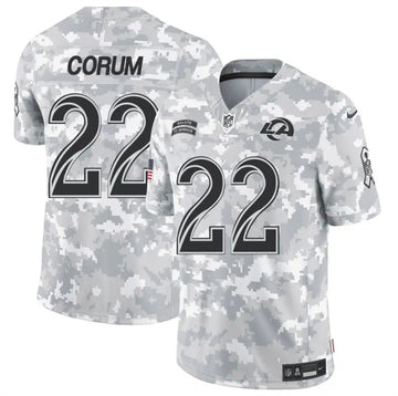 Blake Corum Arctic Los Angeles Rams camo Salute To Service jersey