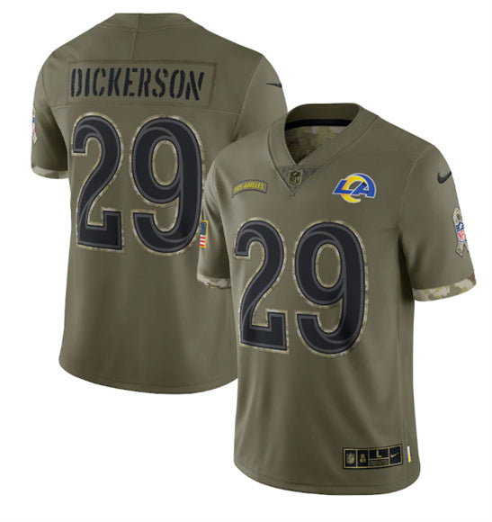 Eric Dickerson Los Angeles Rams olive Salute To Service jersey